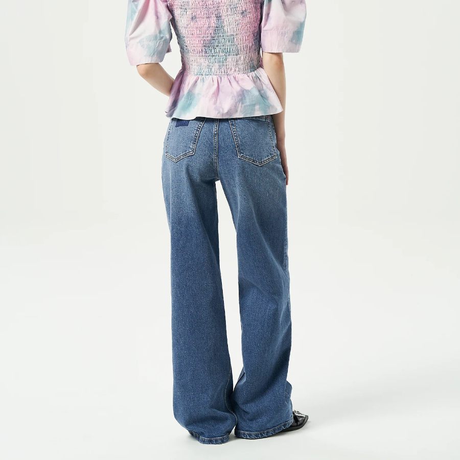 GANNI Stretch Denim Andi - Mid Blue Vintage