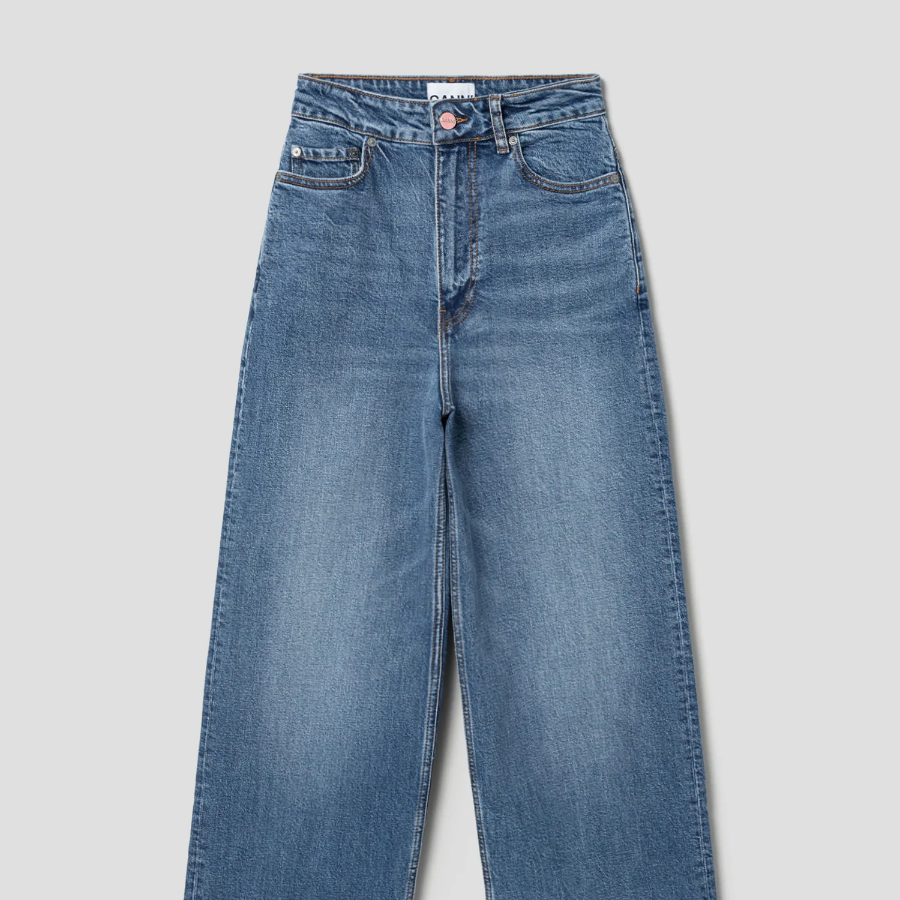 GANNI Stretch Denim Andi - Mid Blue Vintage