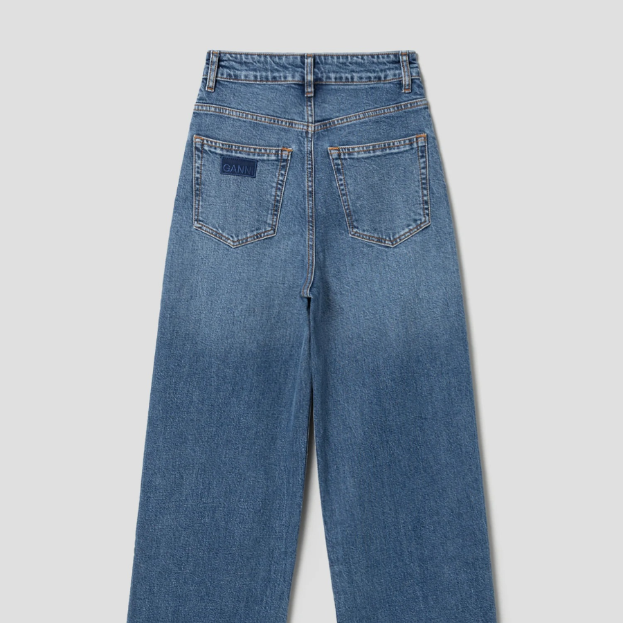 GANNI Stretch Denim Andi - Mid Blue Vintage