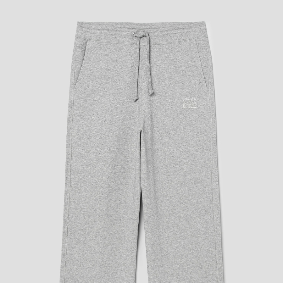 GANNI Light Isoli Wide Leg Pants - Grey