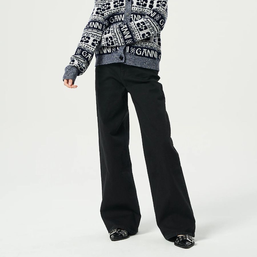 GANNI [EXCLUSIVE] Stretch Denim Andi - Black