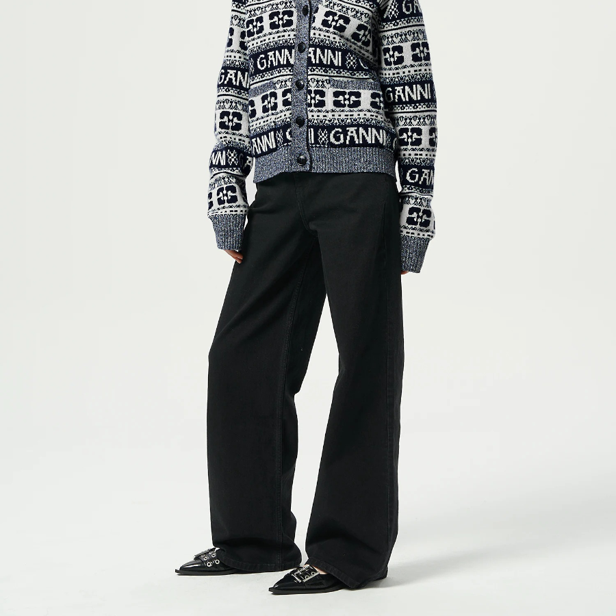 GANNI [EXCLUSIVE] Stretch Denim Andi - Black