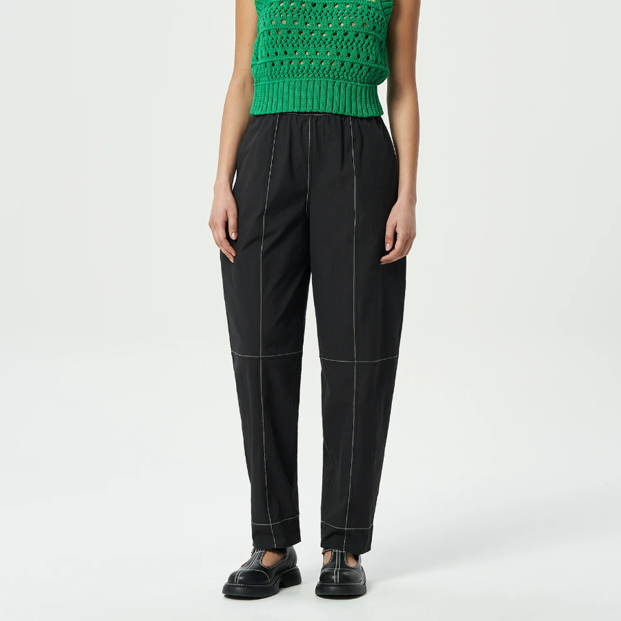 GANNI Elasticated Curve Pants - Black