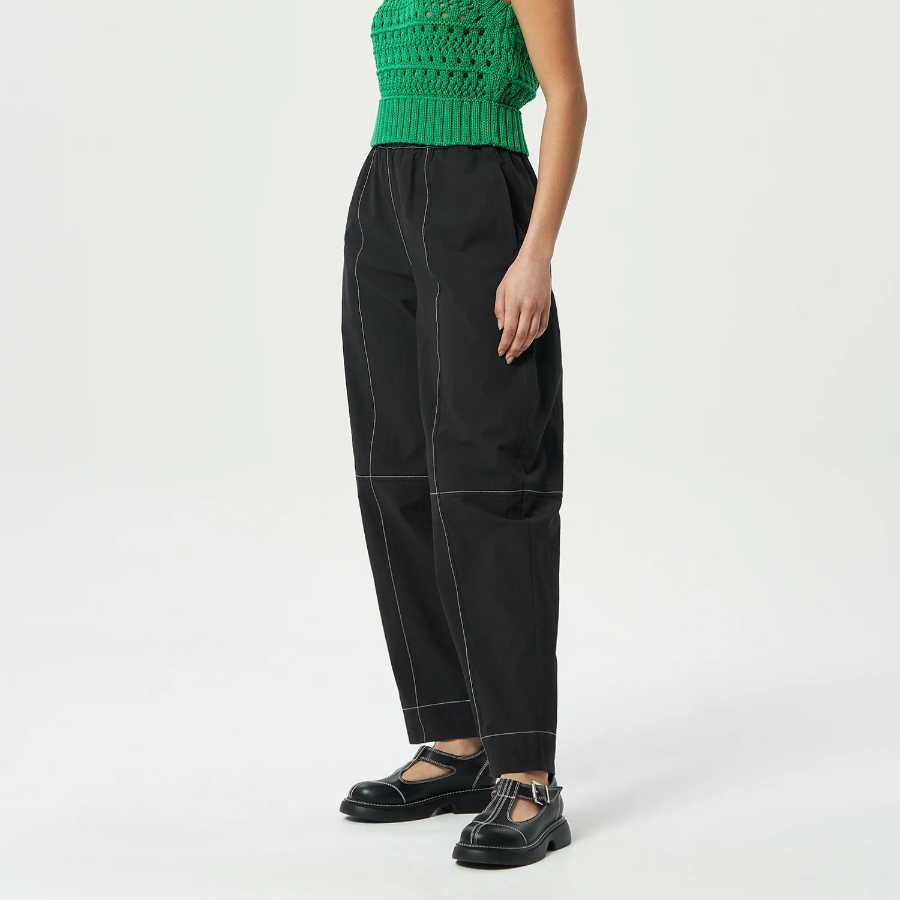 GANNI Elasticated Curve Pants - Black