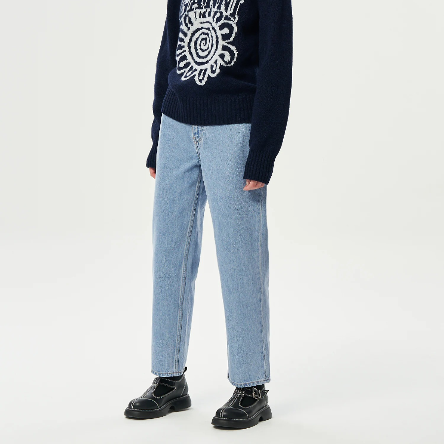 GANNI Rigid Denim Misy Cropped - Blue