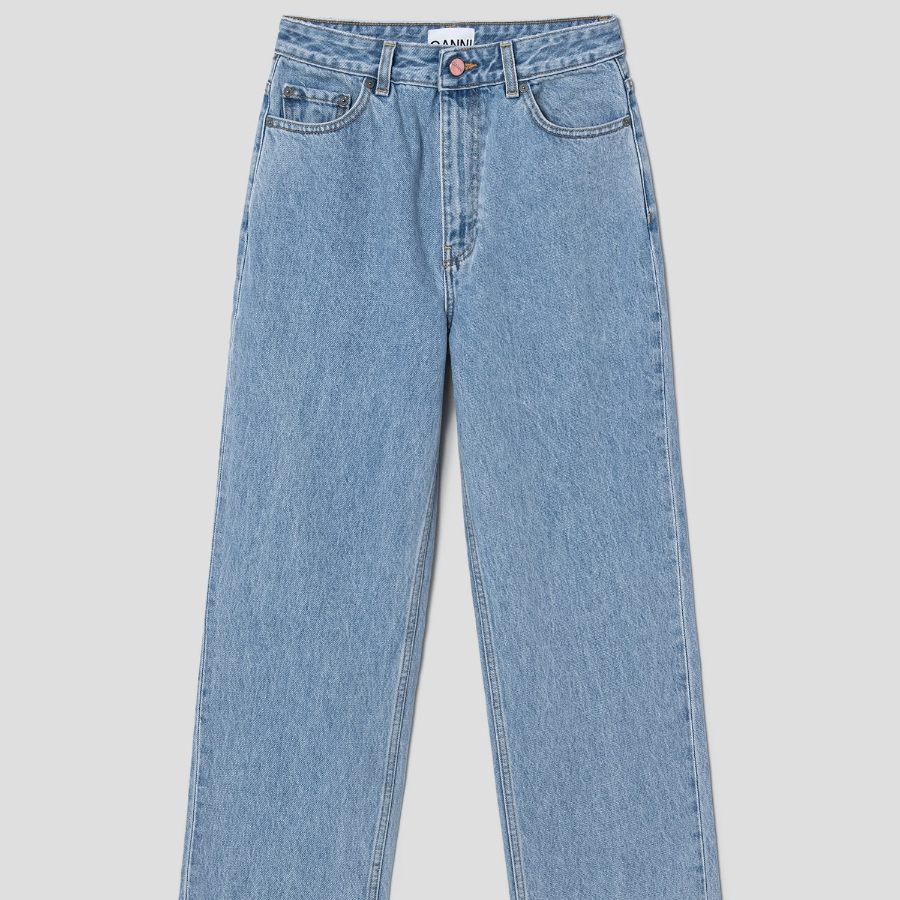 GANNI Rigid Denim Misy Cropped - Blue