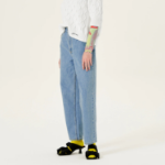 GANNI Rigid Denim Misy Cropped - Light Blue Stone