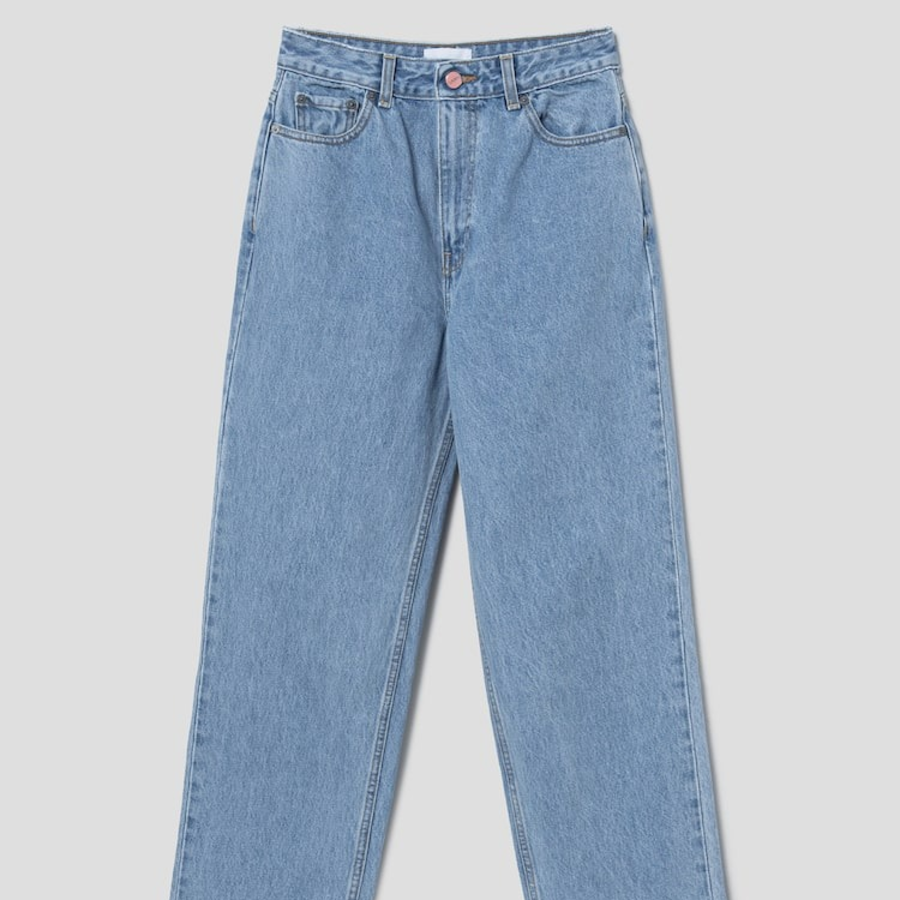 GANNI Rigid Denim Misy Cropped - Light Blue Stone