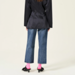 GANNI Rigid Denim Misy Cropped - Mid Blue Vintage