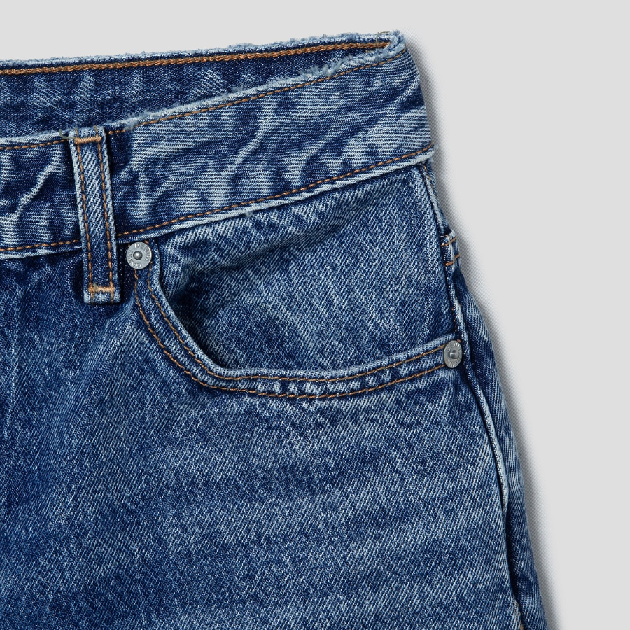 GANNI Rigid Denim Misy Cropped - Mid Blue Vintage