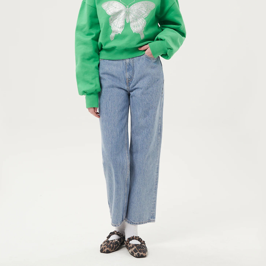 GANNI Rigid Denim Misy Cropped - Light Blue Stone