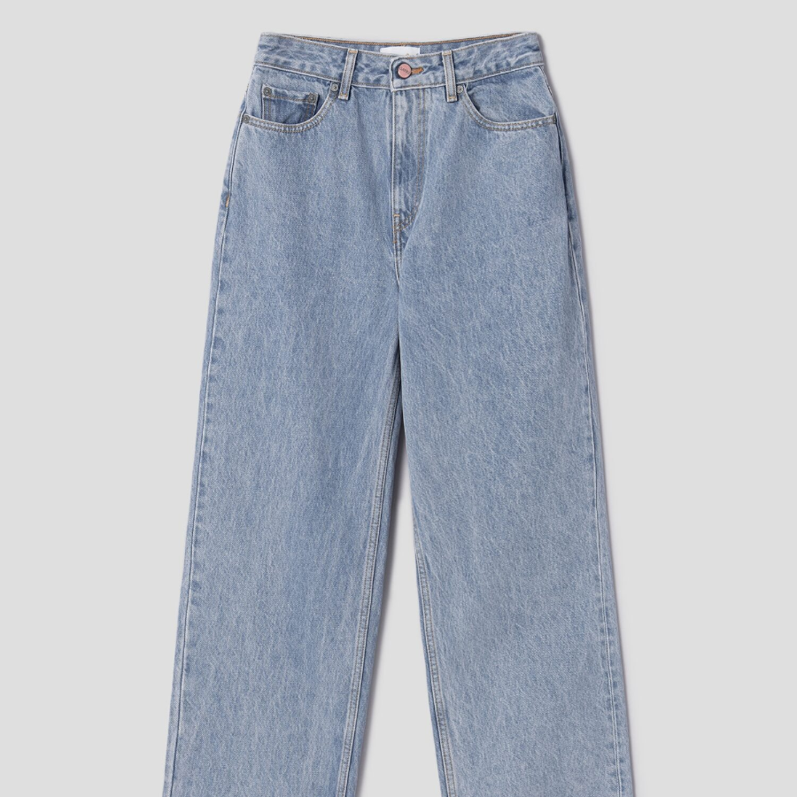 GANNI Rigid Denim Misy Cropped - Light Blue Stone