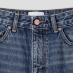 GANNI Rigid Denim Misy Cropped - Mid Blue Vintage