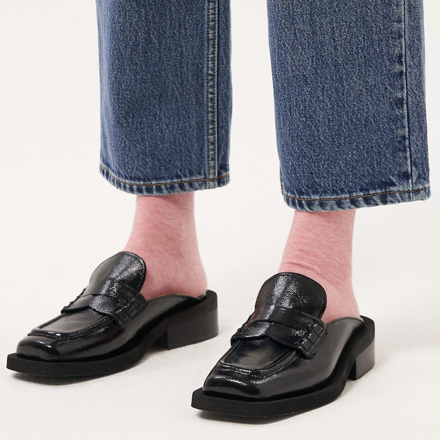 GANNI Rigid Denim Misy Cropped - Mid Blue Vintage