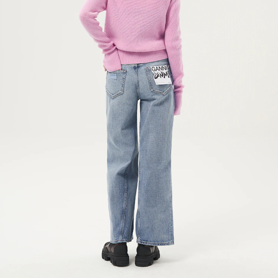 GANNI Rigid Denim Jozey - Light Blue Vintage