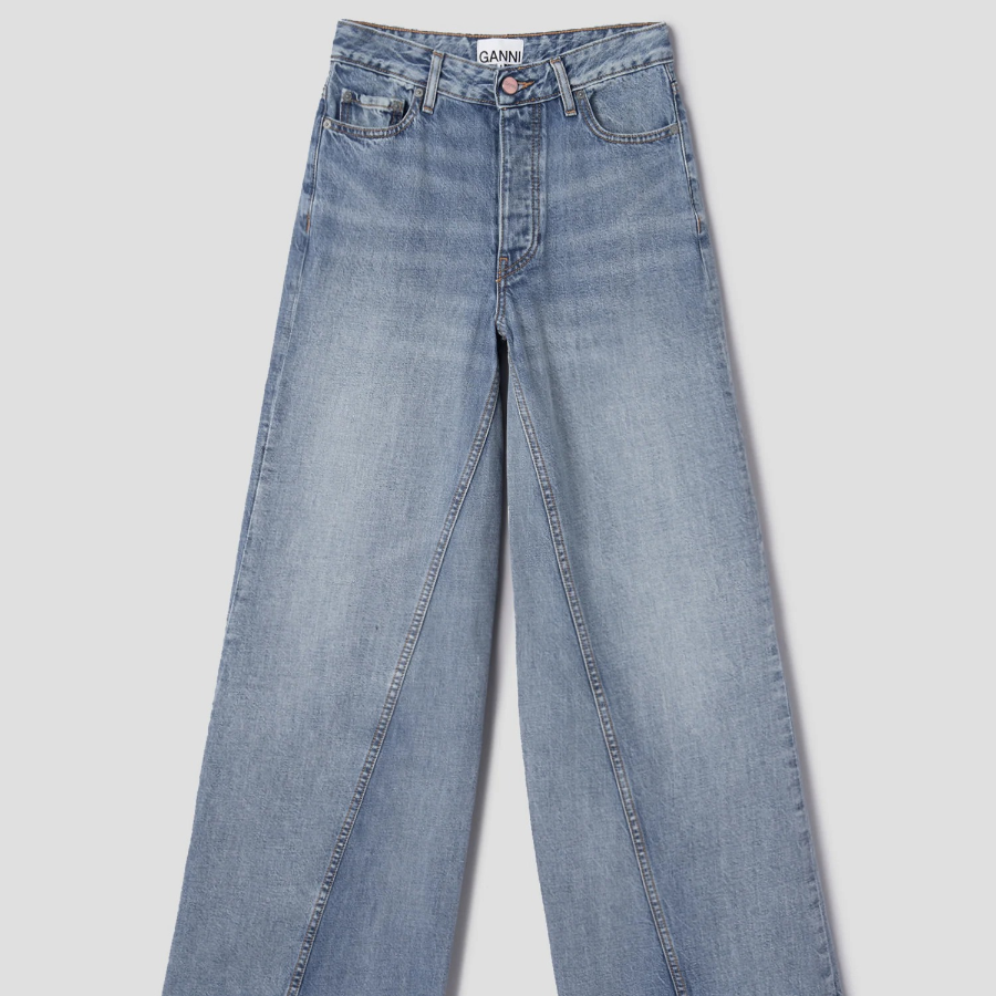 GANNI Rigid Denim Jozey - Light Blue Vintage