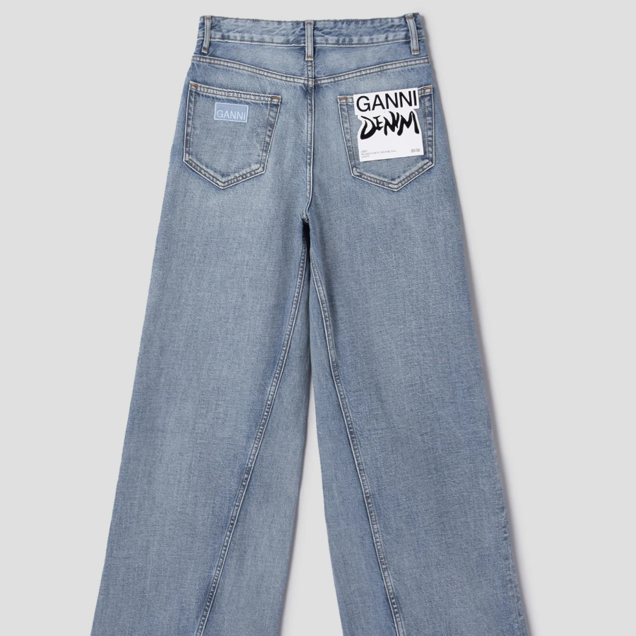 GANNI Rigid Denim Jozey - Light Blue Vintage