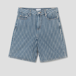 GANNI Light Stripe Denim Shorts – Sky Blue