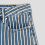 GANNI Light Stripe Denim Shorts – Sky Blue