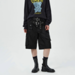 GANNI Duchesse Nylon Pocket Shorts – Black