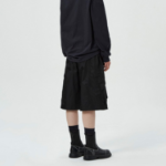 GANNI Duchesse Nylon Pocket Shorts – Black