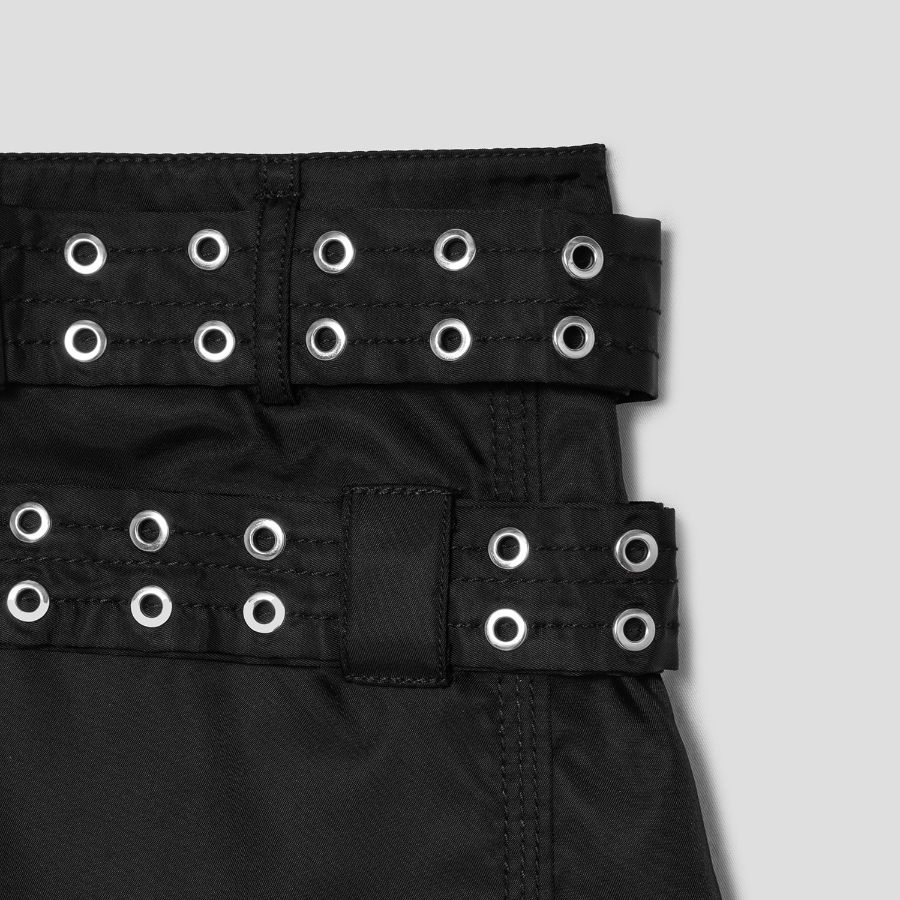 GANNI Duchesse Nylon Pocket Shorts – Black