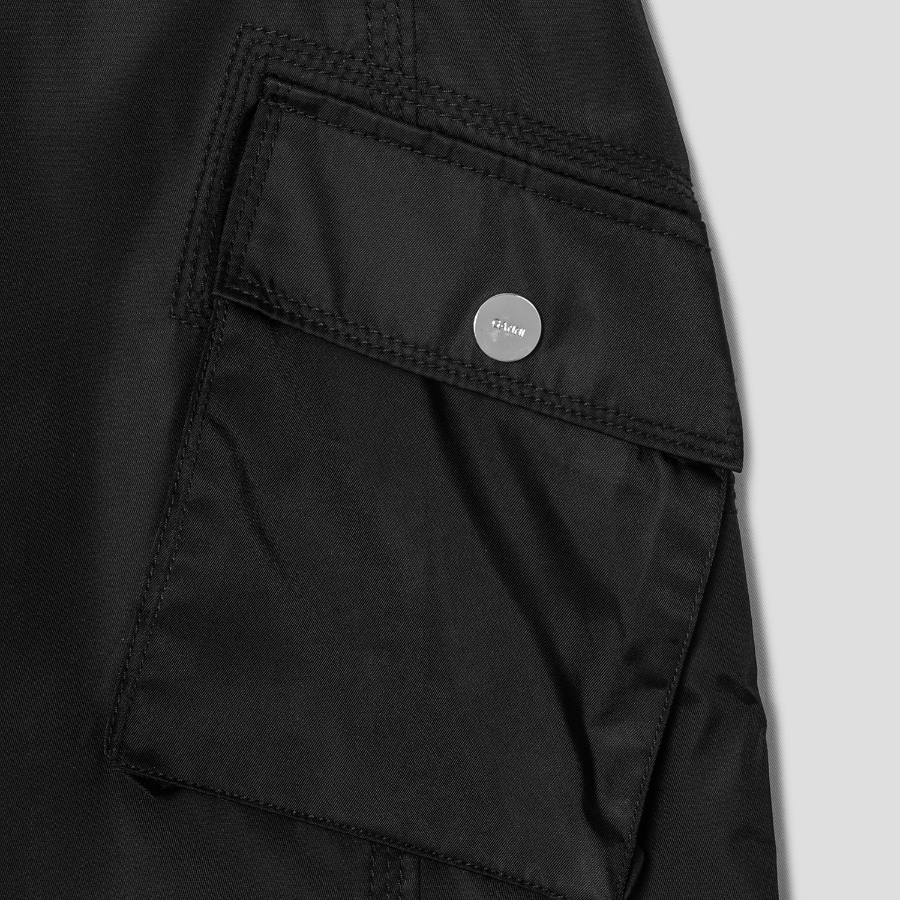 GANNI Duchesse Nylon Pocket Shorts – Black