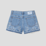 GANNI Broderie Anglaise Denim Shorts – Sky Blue
