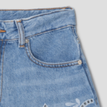 GANNI Broderie Anglaise Denim Shorts – Sky Blue