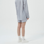 GANNI Yarn Dyed Stripe Elasticated Shorts – Sky Blue