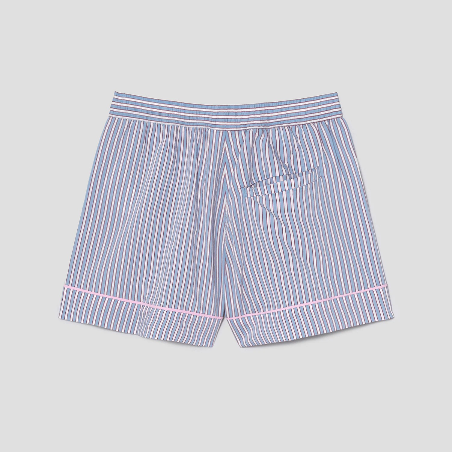 GANNI Yarn Dyed Stripe Elasticated Shorts – Sky Blue