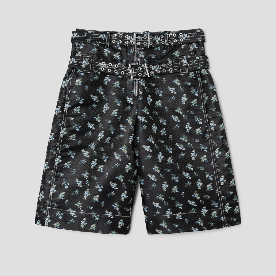 GANNI Floral Jacquard Shorts – Black
