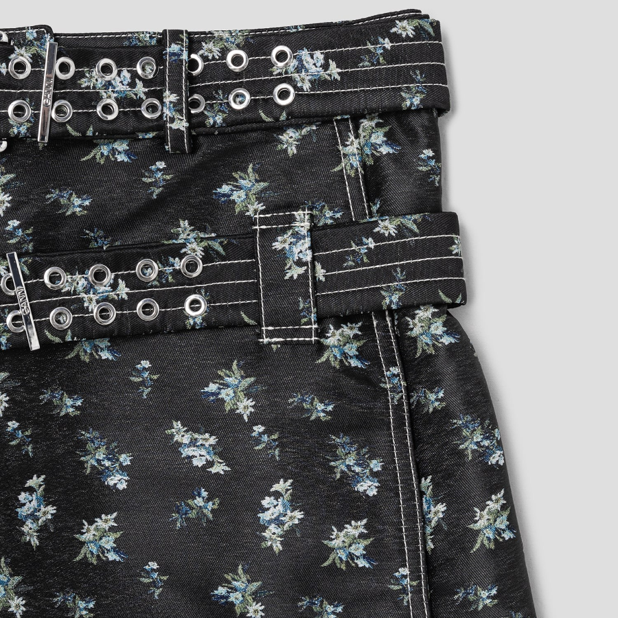 GANNI Floral Jacquard Shorts – Black