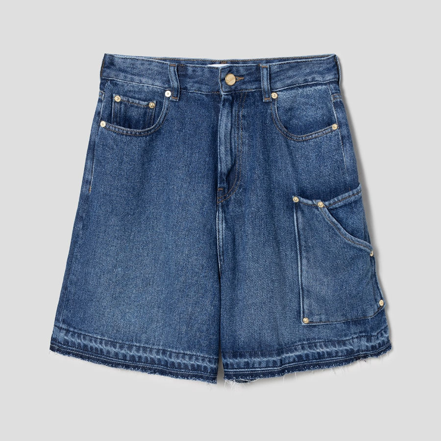GANNI Light Denim Shorts – Blue