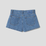 GANNI Fluffy Denim Shorts – Blue