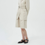 GANNI Cotton Melange Tailoring Wide Shorts – Ivory