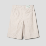 GANNI Cotton Melange Tailoring Wide Shorts – Ivory