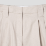 GANNI Cotton Melange Tailoring Wide Shorts – Ivory