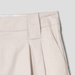 GANNI Cotton Melange Tailoring Wide Shorts – Ivory