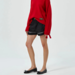 GANNI Cotton Poplin Elasticated Shorts – Black