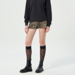 GANNI Print Denim Hotpants – Leopard