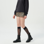 GANNI Print Denim Hotpants – Leopard