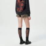 GANNI Print Denim Hotpants – Leopard