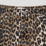 GANNI Print Denim Hotpants – Leopard