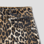 GANNI Print Denim Hotpants – Leopard