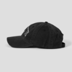 GANNI Washed Cotton Canvas Cap Emb – Black