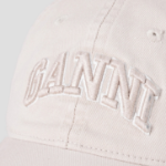 GANNI Washed Cotton Canvas Cap Emb – Ivory