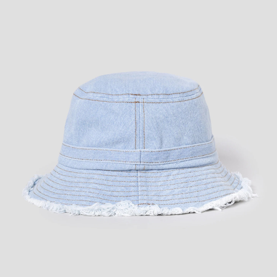 GANNI Bucket Hat Denim – Faded Denim
