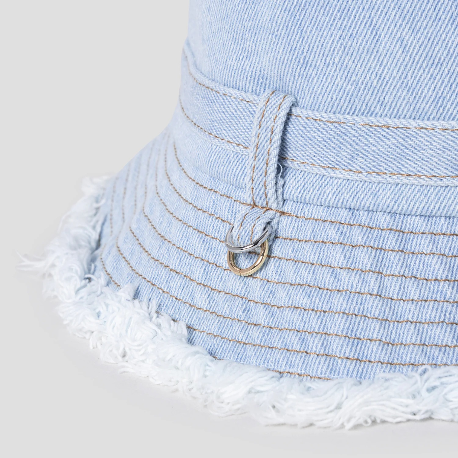 GANNI Bucket Hat Denim – Faded Denim