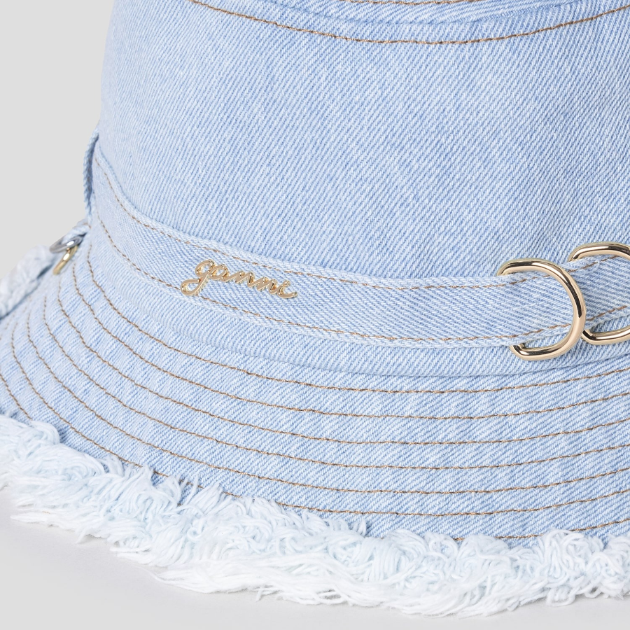 GANNI Bucket Hat Denim – Faded Denim